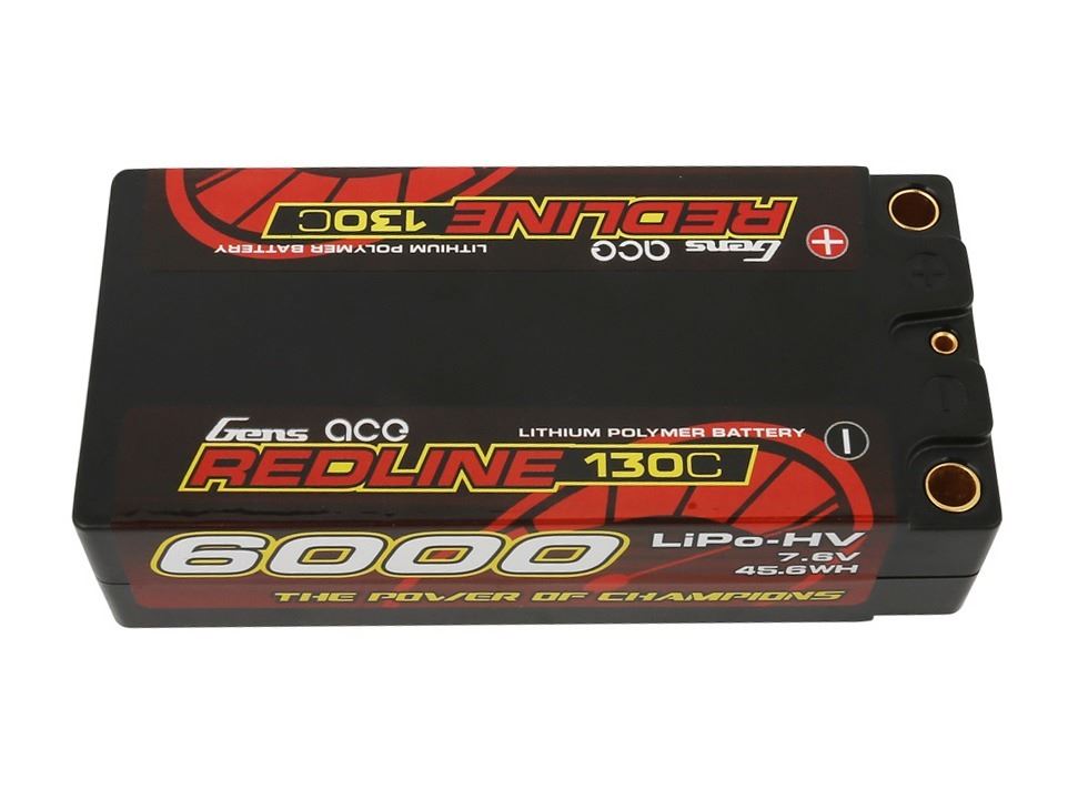 Gens Ace Li-Po HV Car Hard Case 2S2P 7.6V 6000mAh 130C RL Short 5mm
