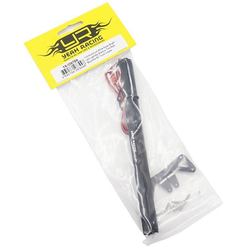 Yeah Racing 1/10 Aluminum White Super Bright LED Light Bar Black w/ Two Set Mount for 1/10 RC Truck Crawler