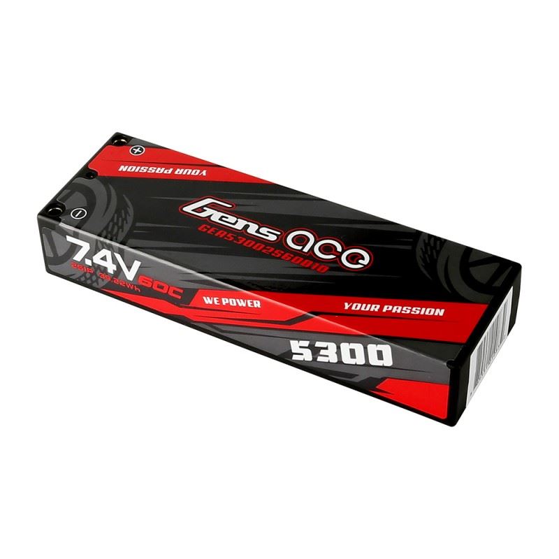 Gens Ace 5300mAh 2S 7.4V 60C Hardcase Lipo Battery