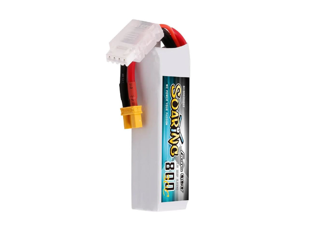Gens Ace Li-Po 3S 11.1V 800Mah 30C Soaring With Xt30