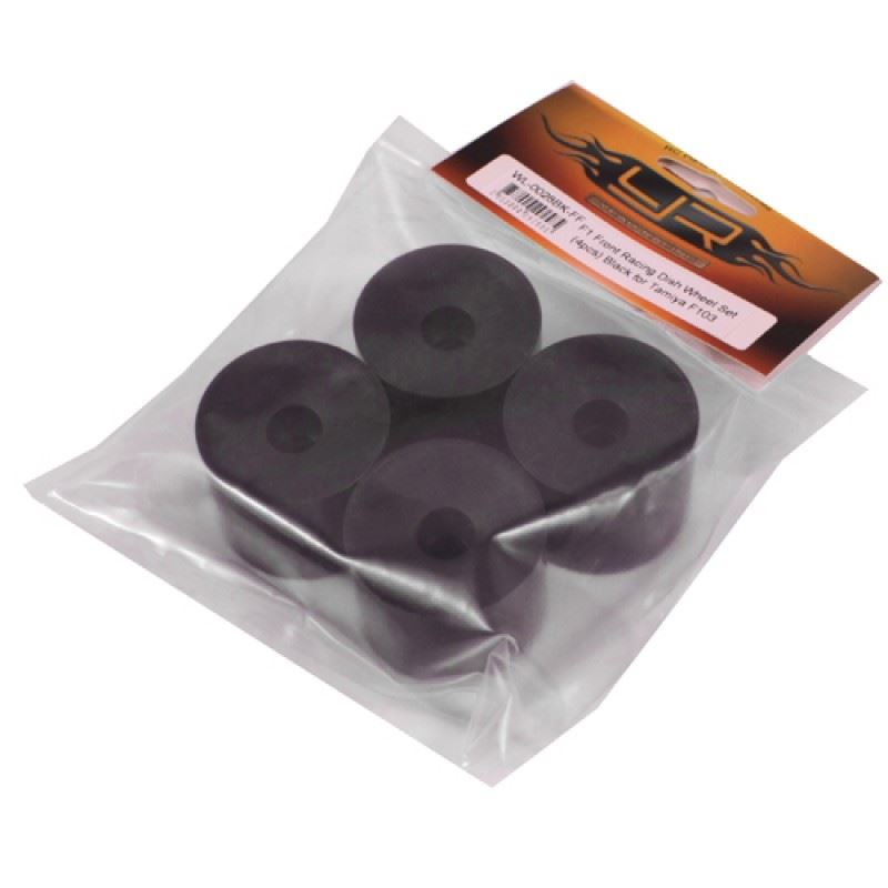 Yeah Racing F1 Front Racing Dish Wheel Set (4pcs) Black for Tamiya F103