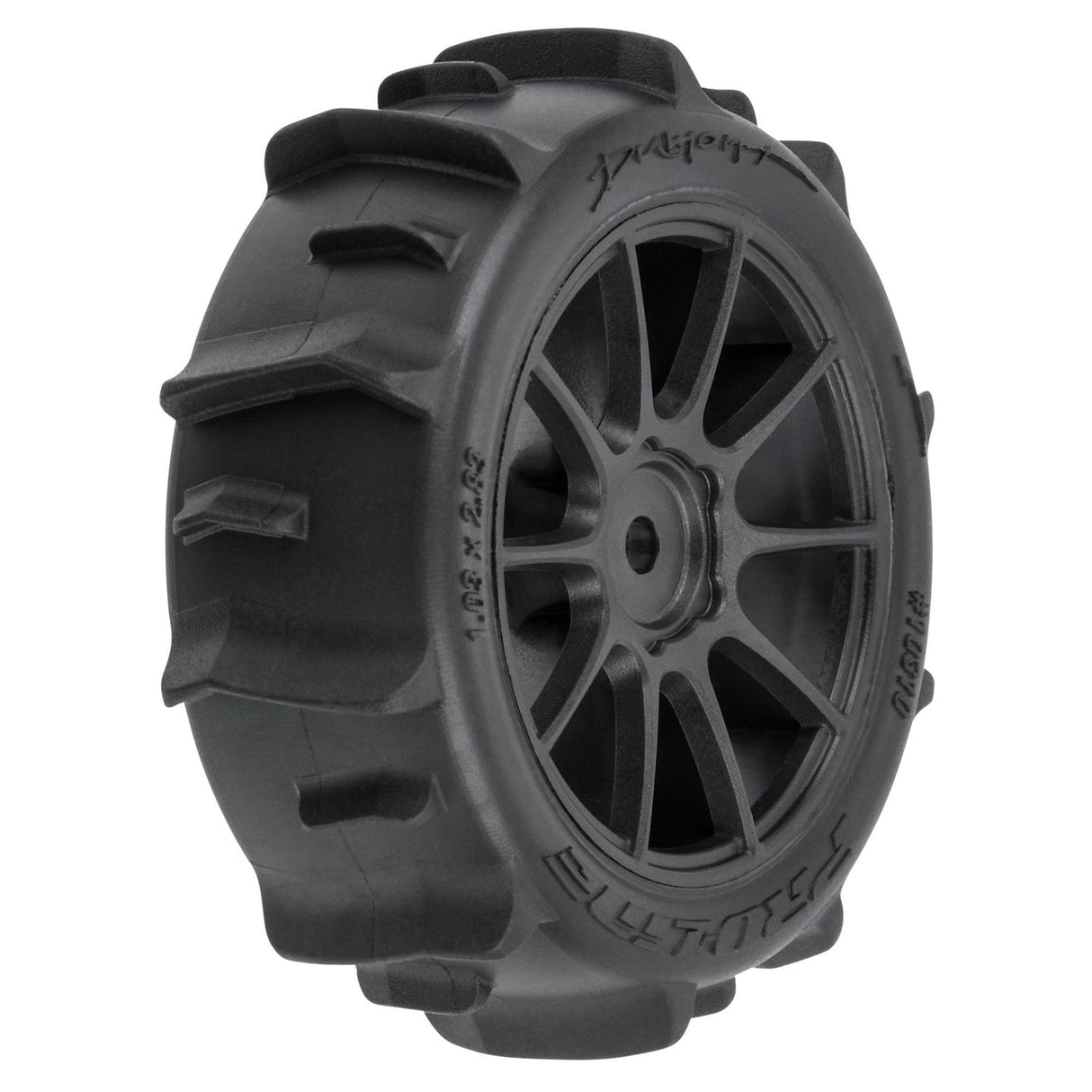 Pro 1/14 Dumont F/R Tires Mtd 12Mm Black Mach-10 (4): Typhon Gro