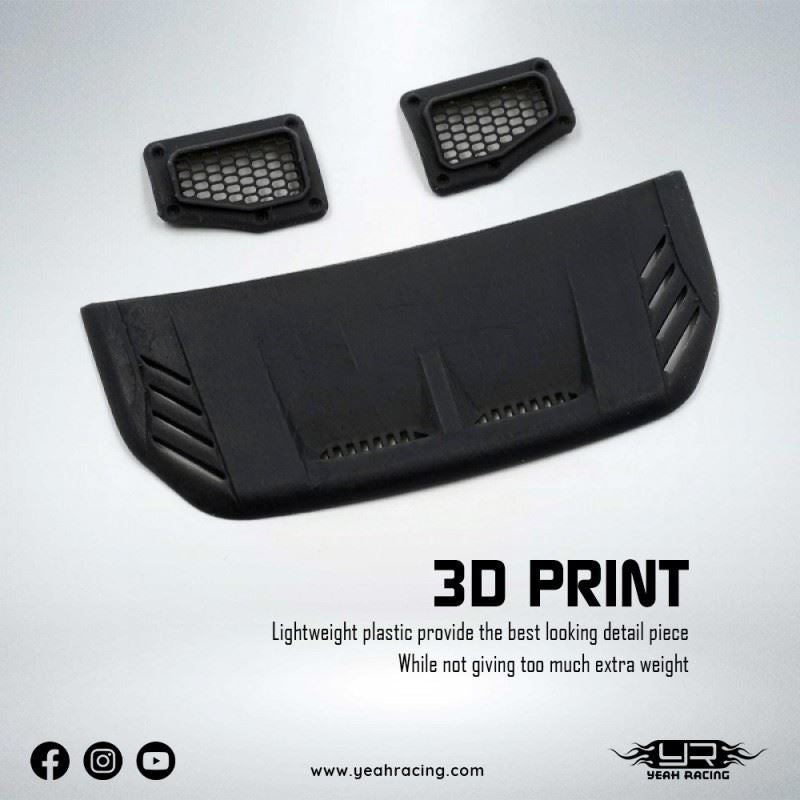 Yeah Racing Plastic Engine Cover & Hood Side Air Intake Grille Fits Traxxas Trx-4M Bronco