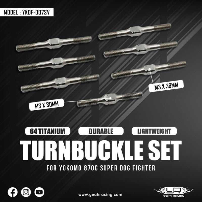 Yeah Racing 64 Titanium Turnbuckle Set For Yokomo 870C Super Dog Fighter Yz10 2023