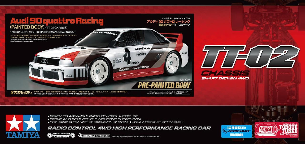 Tamiya Audi 90 Quattro Racing With Painted Body (Tt-02)