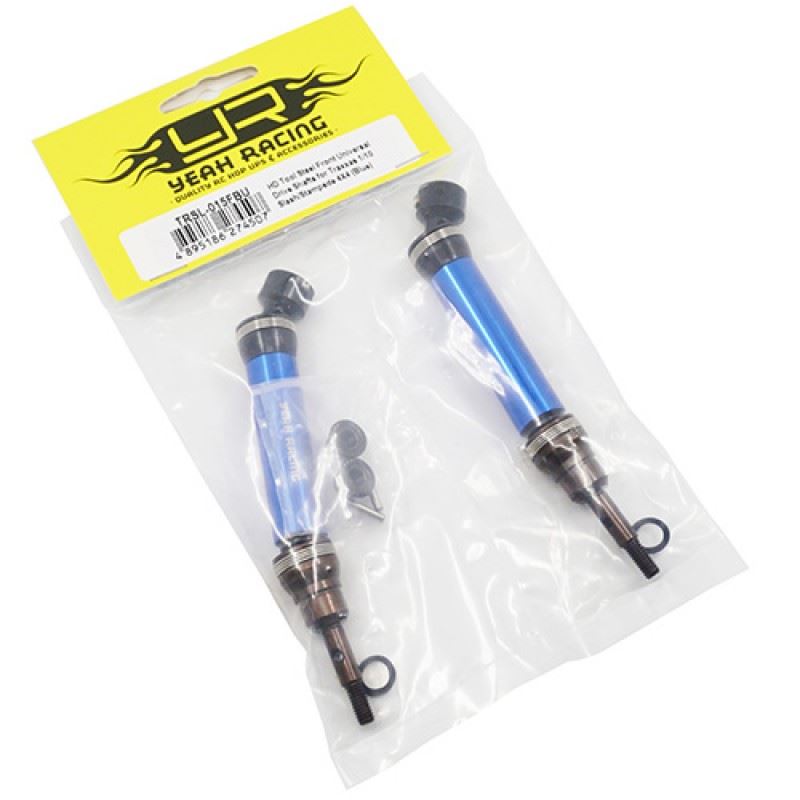 Yeah Racing HD Tool Steel Front Universal Drive Shafts for Traxxas 1/10 Slash Stampede 4X4 Blue