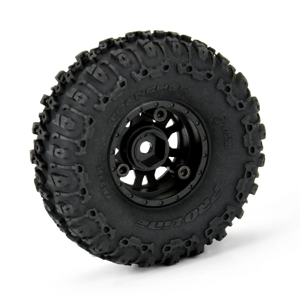 Proline 1/24 Trencher Fr/Rr 1.0In Tires Mounted 7mm Black Impulse (4)