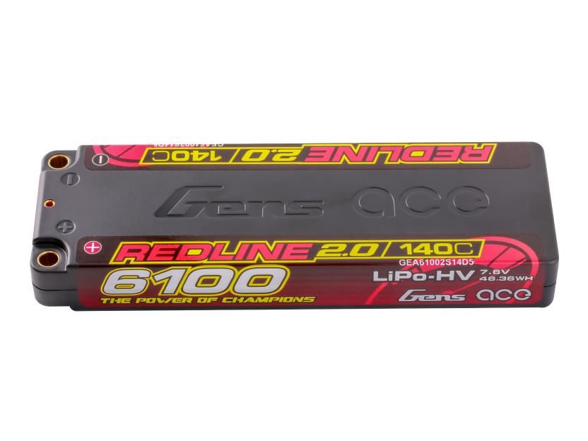 Gens Ace Li-Po HV Car Hard Case 2S1P 7.6V 6100mAh 140C RL2 with 5mm
