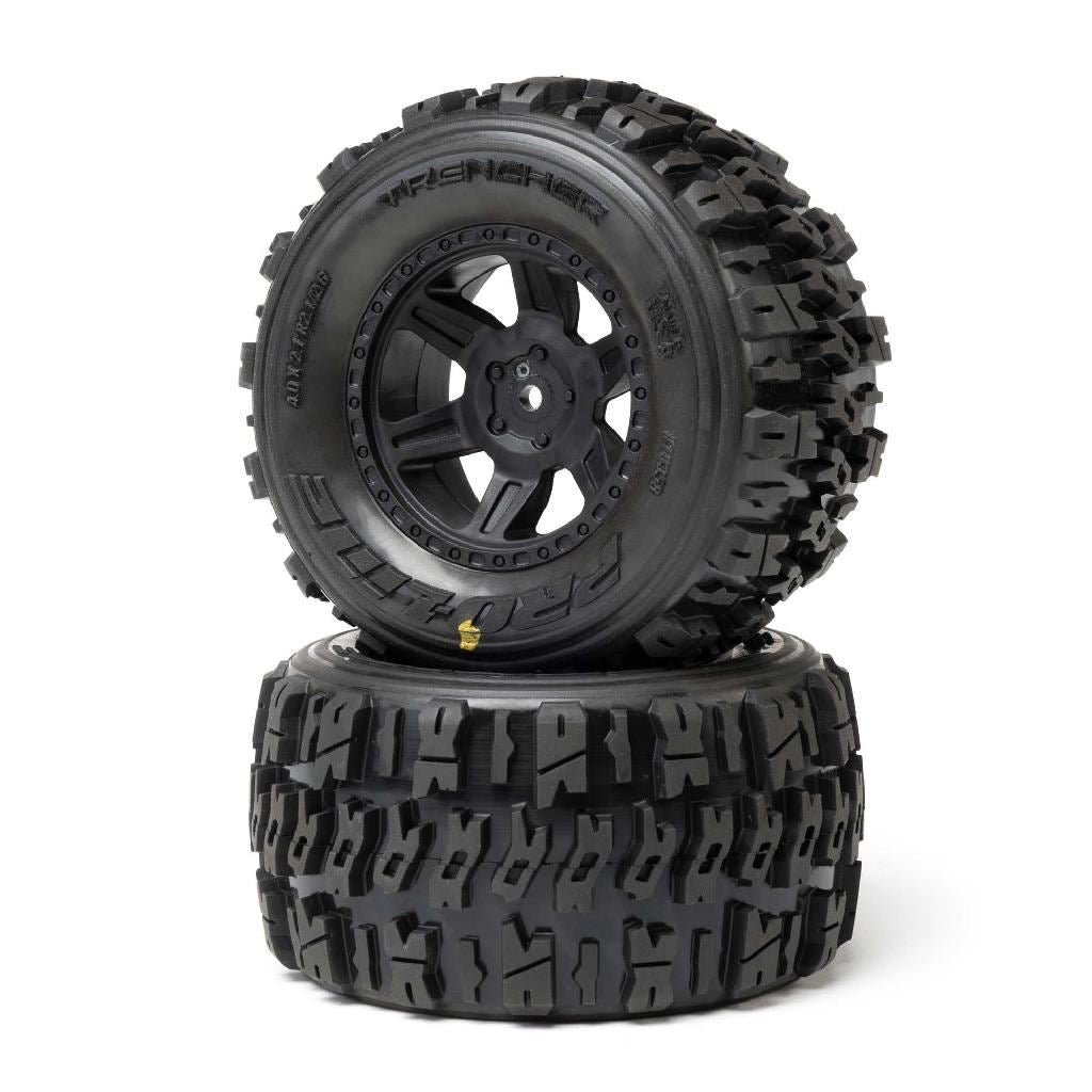 Pro-Line 1/16 Trencher Front/Rear Tires Mounted Desperado 2.0 Wheels,