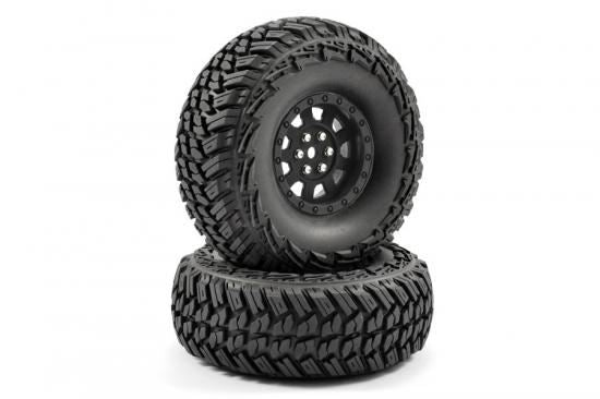 FASTRAX 1:10 CRAWLER SLINGER 1.9 MOUNTED SCALE WHEEL BLACK
