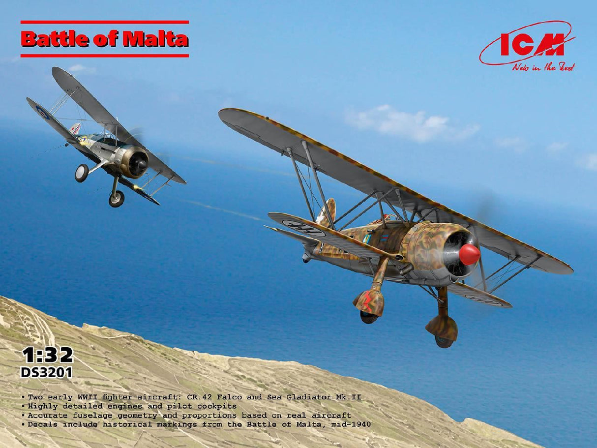 Icm Battle Of Malta With Cr. 42 Falco & Sea Gladiator Mk. Ii (Set Of 2 Aircraft)