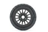 Jetko Ex Rockform 1:8 Rallye Belted Tyre Black Wheels 17Mm Hex (2)