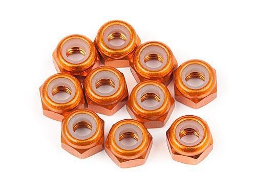 HPI Aluminum Thin Lock Nut M3 (Orange/10Pcs)