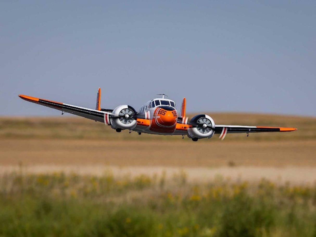 E Flite Beechcraft D18/Rc-45J 1.5M Bnf Basic With As3X+ And Safe Sel