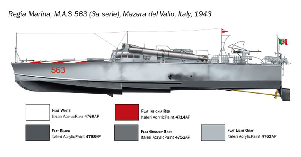 Italeri M.A.S. 568 4a Serie with crew