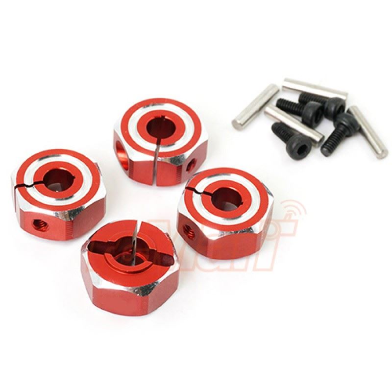 Yeah Racing Aluminum Hex Adaptor Set 12x5.5mm For 1/10 RC Touring Drift Crawler Red