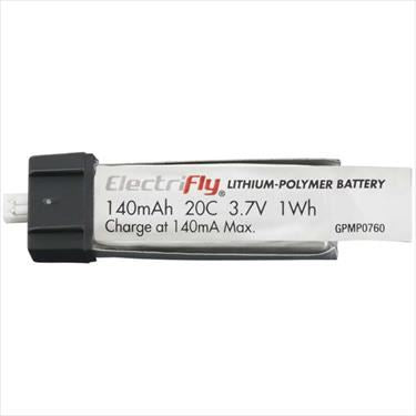 GPLANES LiPo 1S 3.7V 140mAh 20C Electrifly Plug In Cell