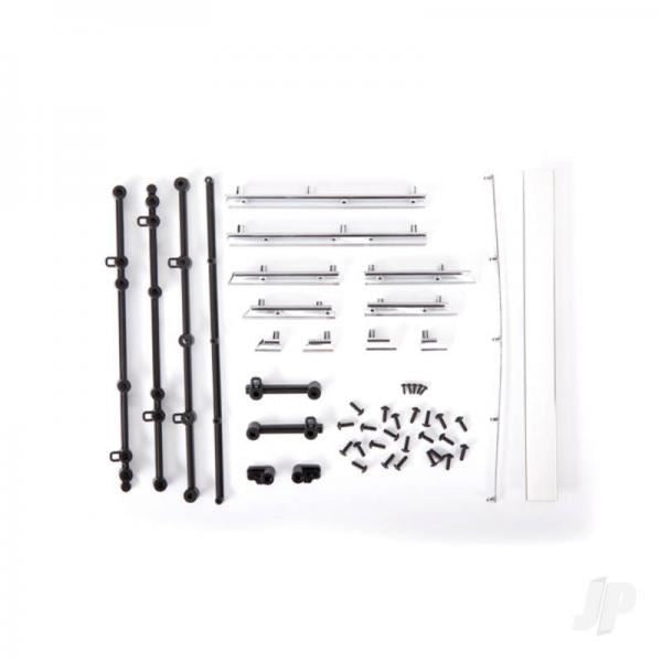 Traxxas Side trim, Chevrolet Blazer (1972), left right/ rear trim, upper lower/ retainers, left, right rear/ 2.6x8 BCS (23)/ 1.6x5 BCS (s