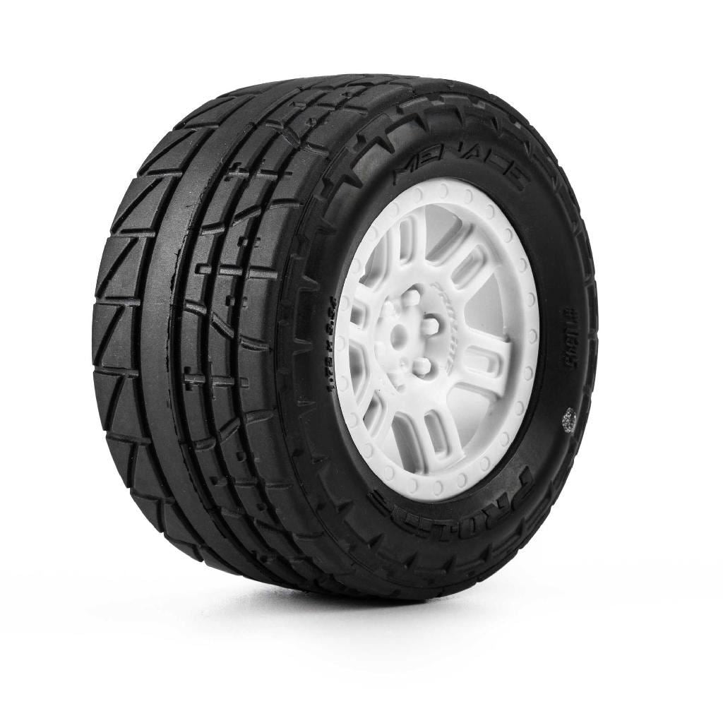 Pro-Line 1/16 Menace Front/Rear Street Tires Mounted 12Mm White Split