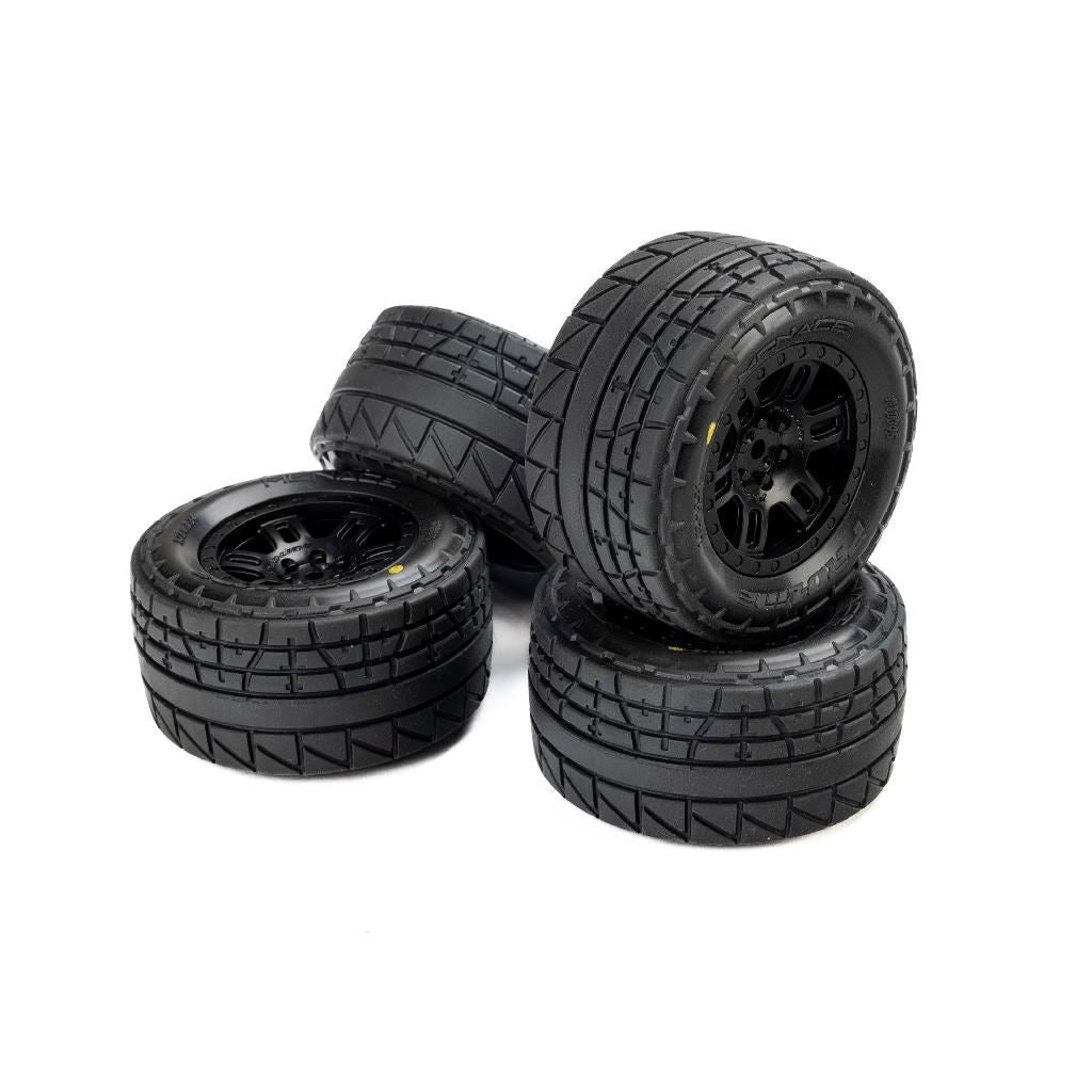 Pro-Line Menace Front/Rear Street Tires Mounted 12Mm Black Split Six