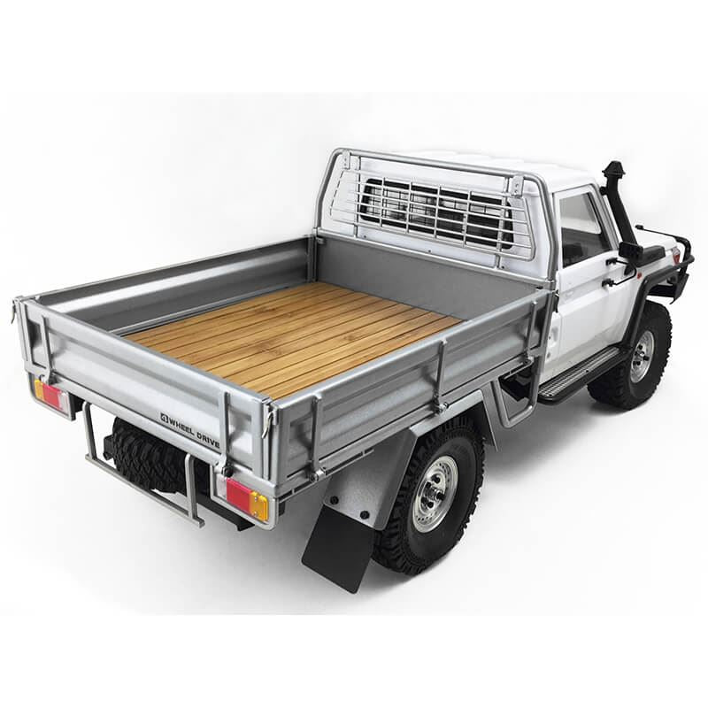 RC4WD KOBER REAR BED W/TIRE HOLDER & MUD FLAPS FOR RC4WD TF2 LWB TOYOTA LC70 (SILVER)