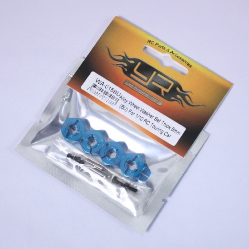 Yeah Racing Alloy Wheel Washer Set Thick 5mm (BU) For 1/10 RC Touring Drift Crawler