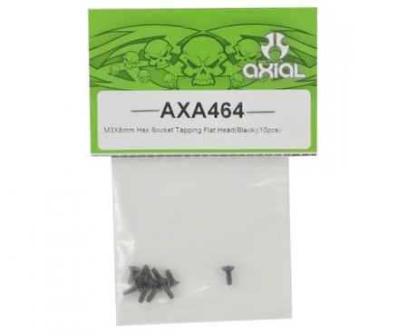 AXIAL Hex Socket Tap Flat Head M3x8mm Black (10)