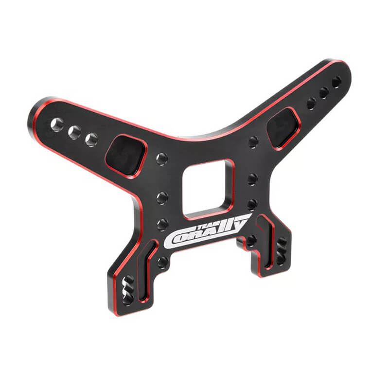 Corally Shock Tower Rear 4Mm Aluminium 7075 Hard Anodised Black/Re