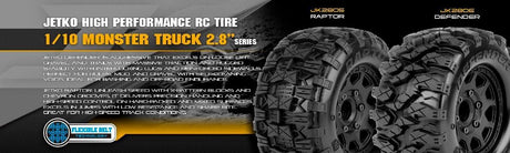 Jetko Ex Tyre Mt Raptor Black Wheel 2.8In Hex 12-14-17Mm (2)