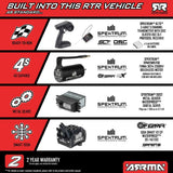 Arrma 1/8 Quake 4S Dsc 4X4 Rtr Monter Truck, Le Black/Pearl