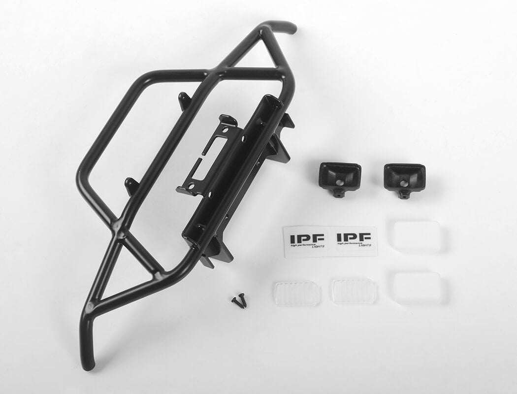 RC4WD STEEL TUBE FRONT BUMPER W/IPF LIGHTS FOR MST 1/10 CMX W/ JIMNY J3 BODY