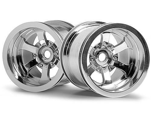 HPI Scorch 6-Spoke Wheel Shiny Chrome (55X50mm/2Pcs)