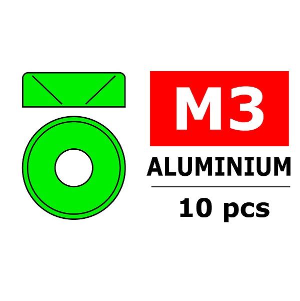 CORALLY ALUMINIUM WASHER FOR M3 FLAT HEAD SCREWS OD=