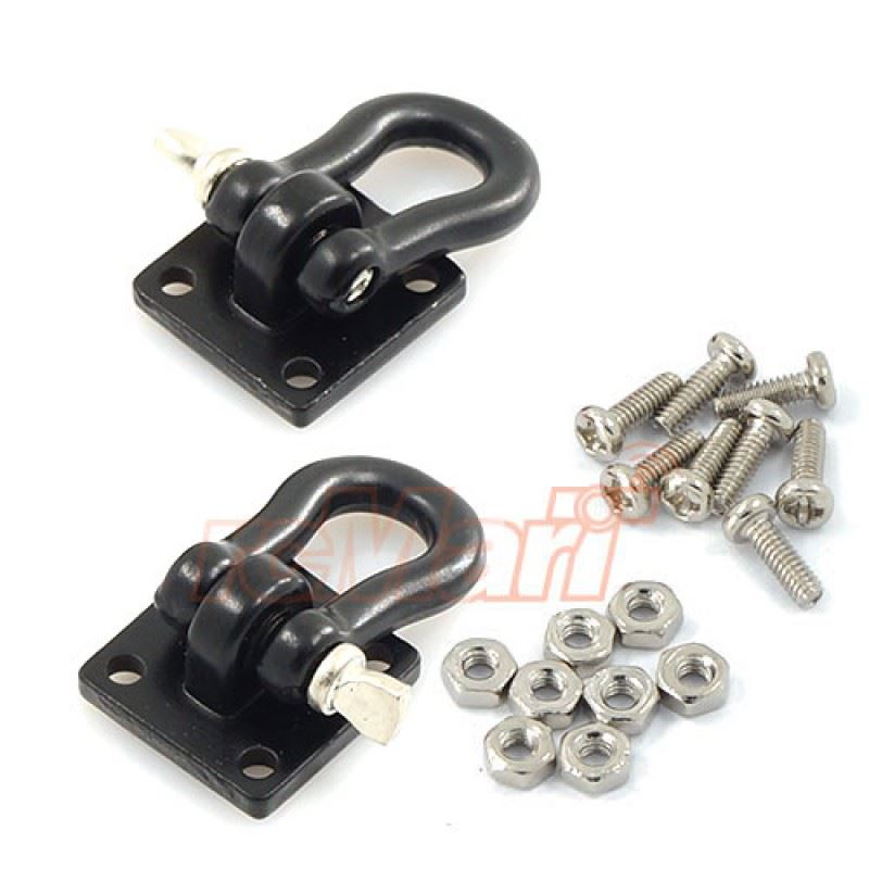 Yeah Racing 1/10 RC Rock Crawler Accessories Heavy Duty Shackle w/ Mounting Bracket Fit 3Racing CR01-27 Winch Black