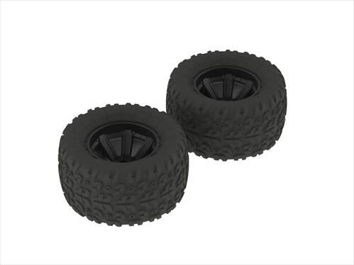 ARRMA Copperhead MT Tire/Wheel Glued Black (2)