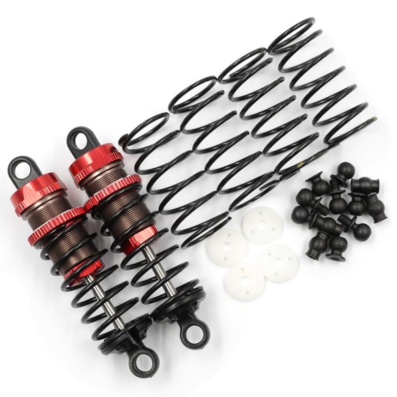 Yeah Racing Aluminum Big Bore Go 65mm Damper Set 2pcs for 1/10 RC Offroad Buggy Red