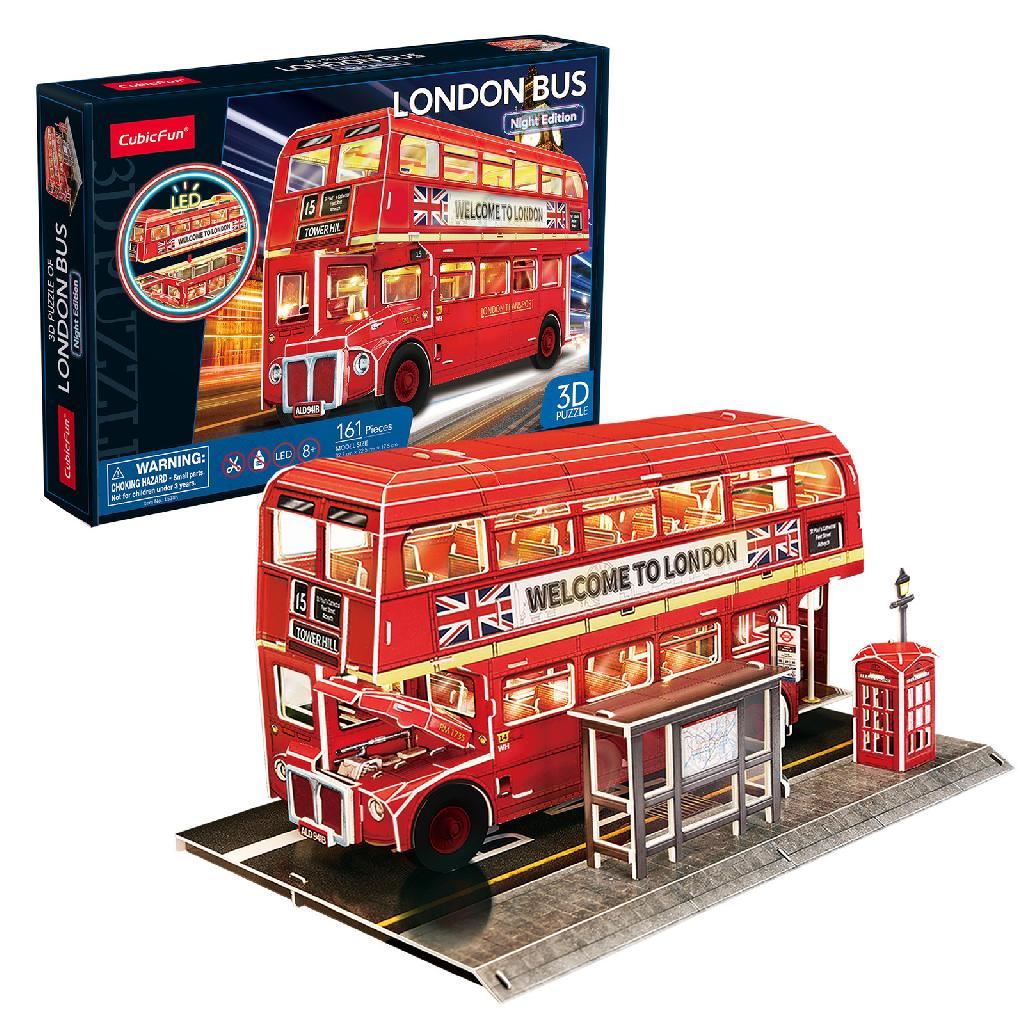 Cubicfun London Bus Night Edition With Led Lighting (161 Pieces)