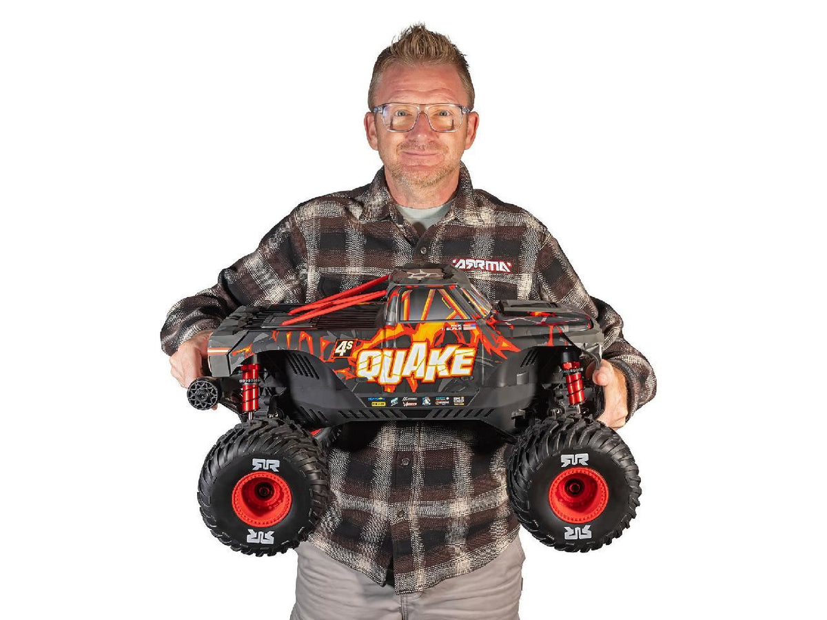 Arrma 1/8 Quake 4S Dsc 4X4 Rtr Monster Truck, Black/Red