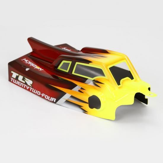 TLR Cab FWD Body & Wing Set, Clear,w/stickers: 22-4