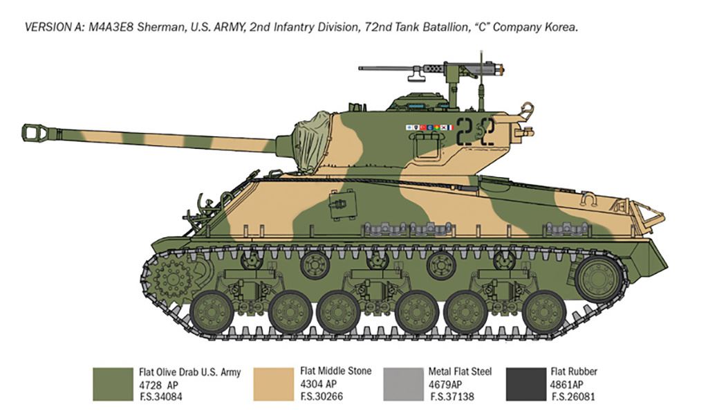 Italeri M4A3E8 Sherman Korean War