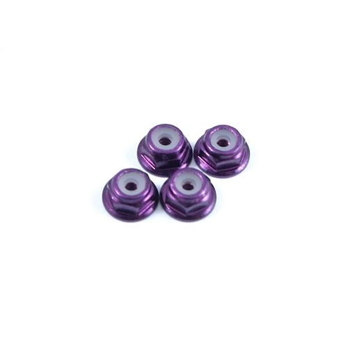 Fastrax M2 Purple Flanged Locknuts 4Pcs