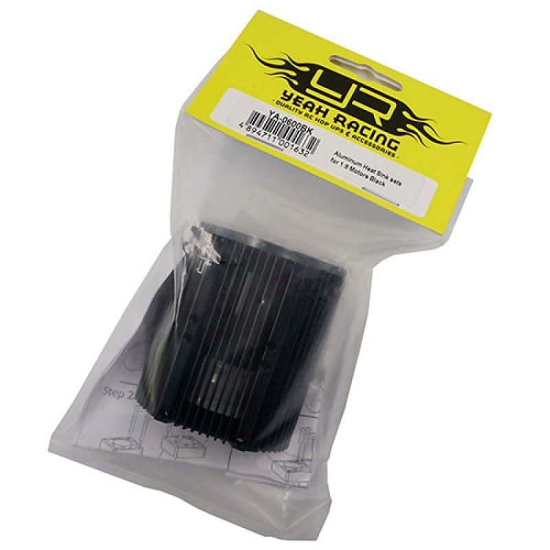 Yeah Racing Aluminum Heat Sink for 1:8 Motors Black