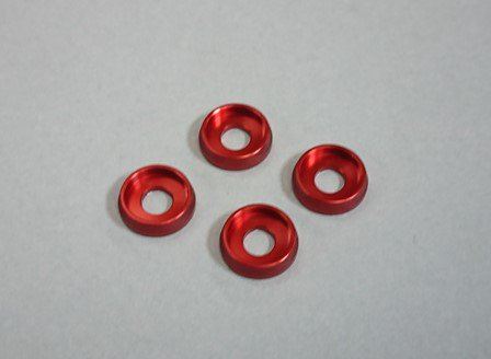 M4 Flat Head Washer (4) Red