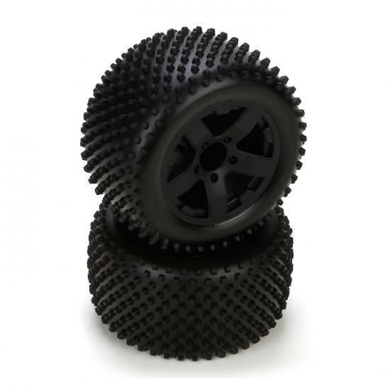 ECX Rear Tire,Premount,Black Wheel(2):1:10 2wd Circuit