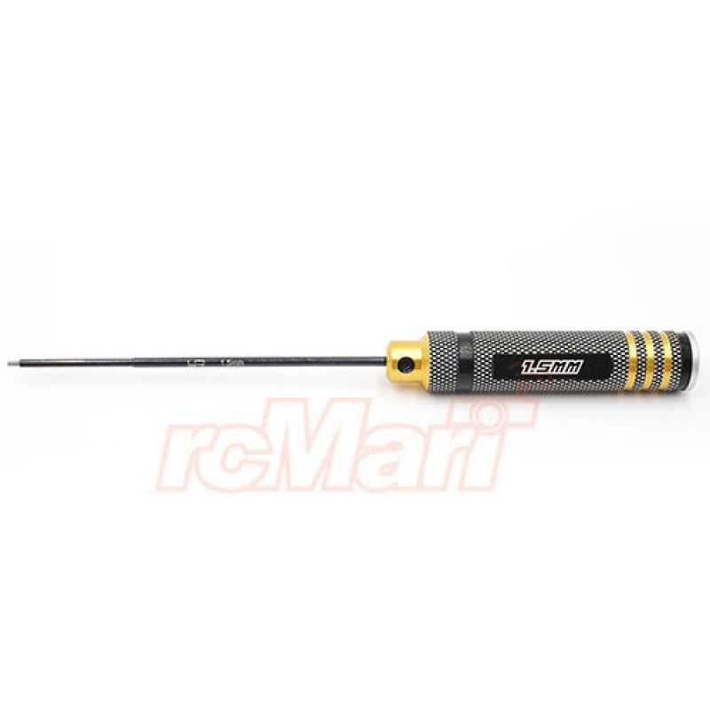 Yeah Racing Aluminum 1.5mm Allen Hex Driver Tool Black Gold