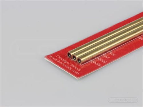 KS 300mm Round Brass Tube 4mm OD (Pk3) .45mm Wall