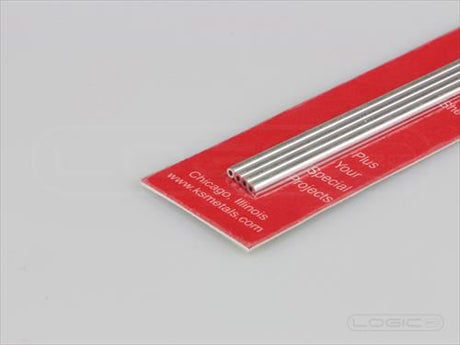 KS 300mm Round Aluminium Tube 2mm OD (Pk4) .45mm Wall