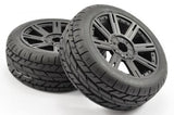 FASTRAX 1:8 EAGLE TREAD MOUNTED ON 8-SPOKE BLACK (PR)