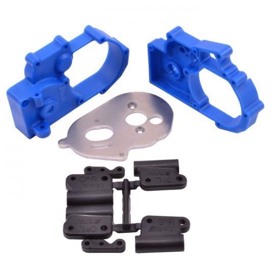 RPM TRAXXAS 2WD HYBRID GEARBOX HOUSING AND REAR MOUNTS BLUE