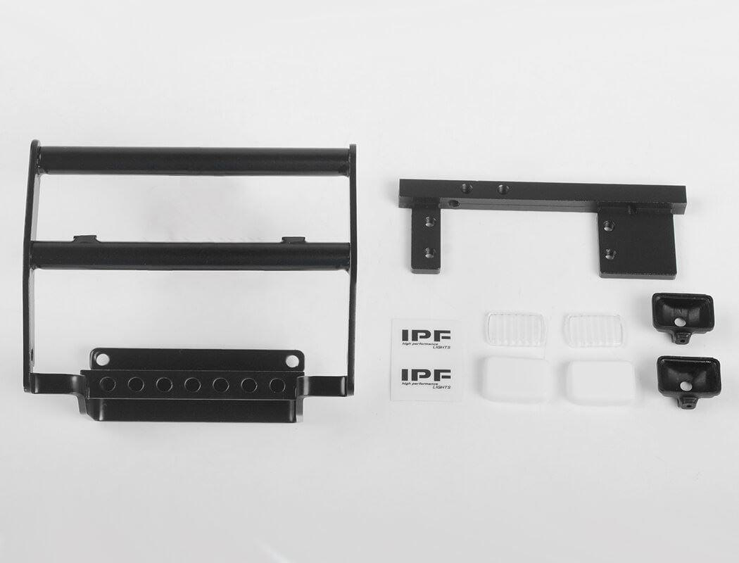 RC4WD STEEL PUSH BAR FRONT BUMPER W/IPF LIGHTS FOR 1985 TOYOTA 4RUNNER HARD BODY